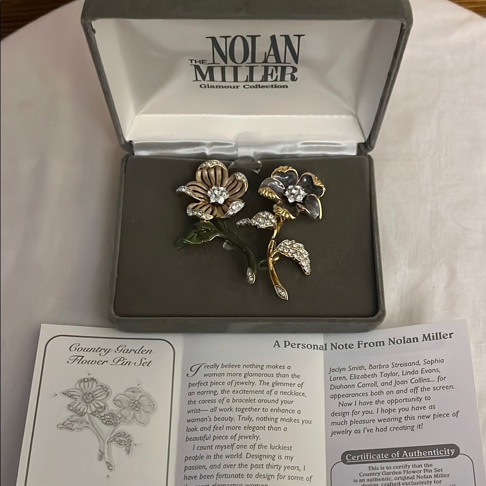 Nolan Miller Glamour Collection Country Garden Flower Pin Set